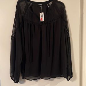 Torrid size x0 black shirt beautiful blouse new with tags
